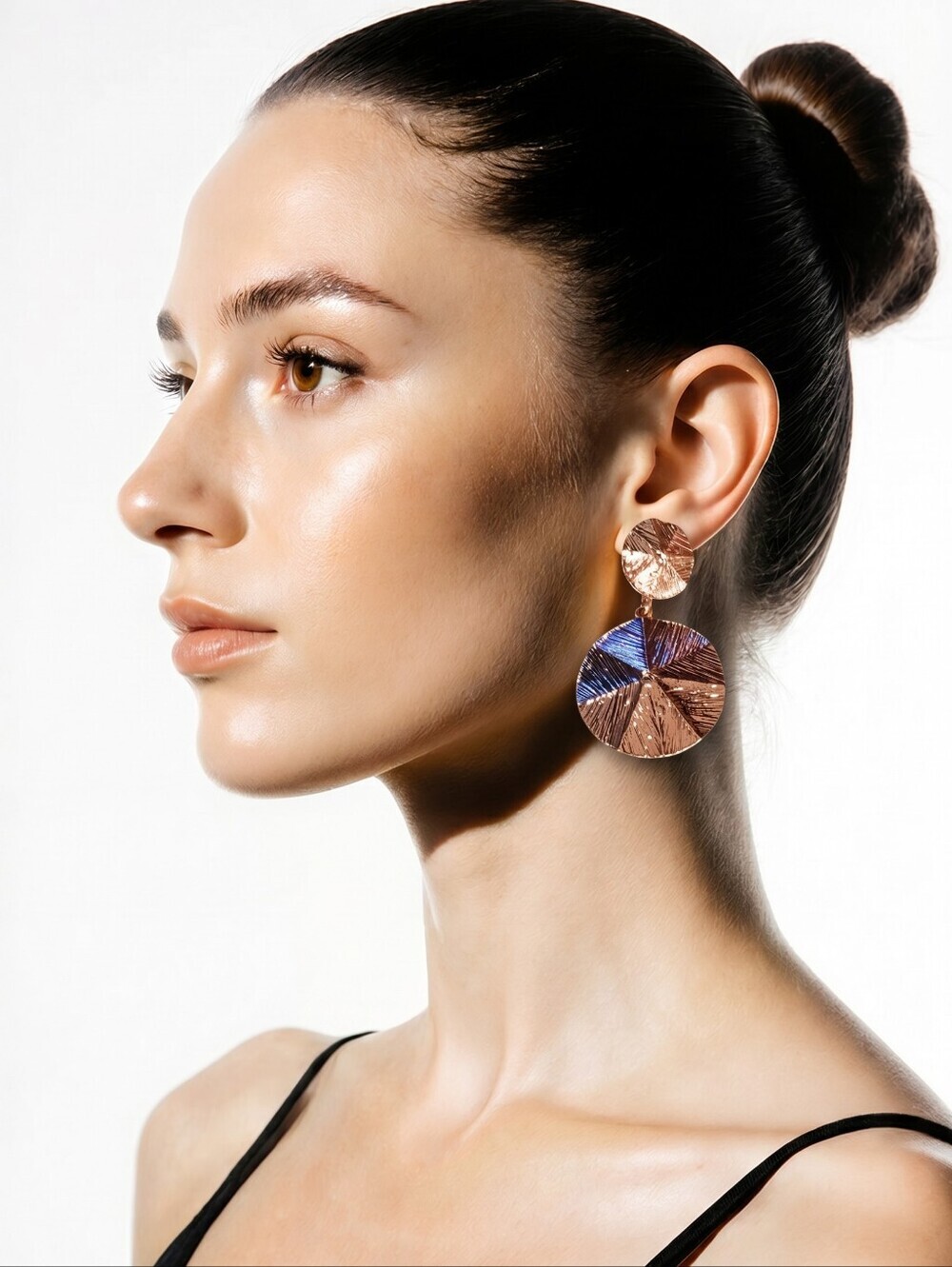 NWT nadineWest Elegant Rose Gold Dangle Earrings ~2 1/2"